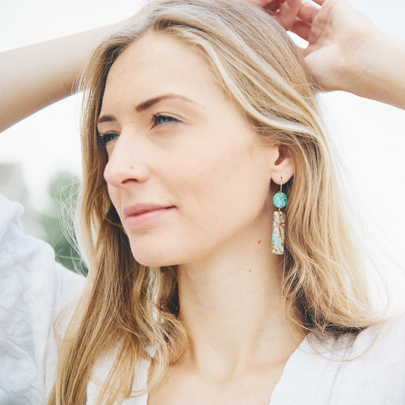 OOAK Natural Turquoise Earrings RT1