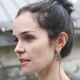 Oxidized Geometric Birch Earrings