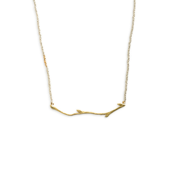 Golden Budding Branch Necklace