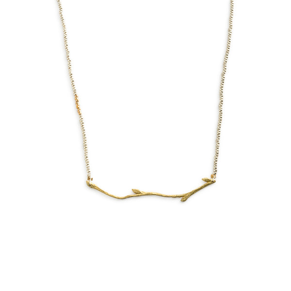 Golden Budding Branch Necklace