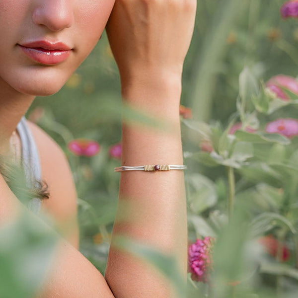 Mixed metal ruby bracelet